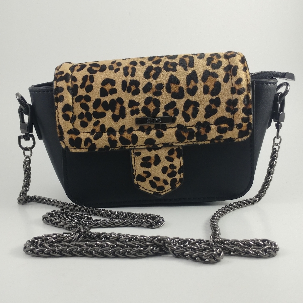 SUSU Small Leopard Faux Calf Hair Crossbody Purse